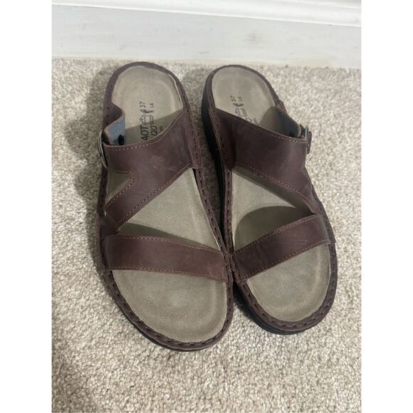 NAOT Geneva Leather Sandals Women Size EU 37 Brown NWOT - Picture 1 of 7